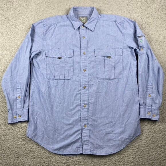 Exofficio Shield Repellent Shirt Men's Large Blue Fishing Gorpcore Outdoors - Picture 1 of 10